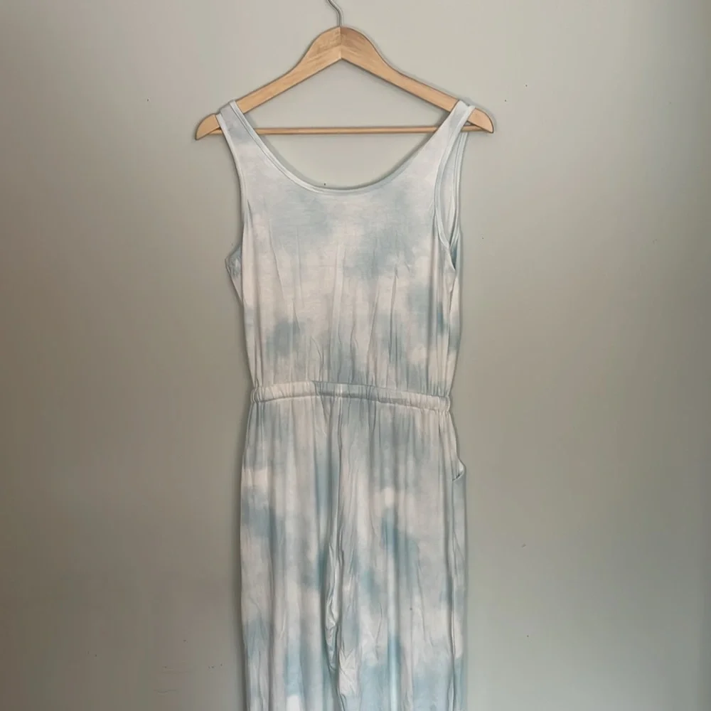 Cotton Candy Blue and White Jumpsuit New without tag - Picture 5 of 5
